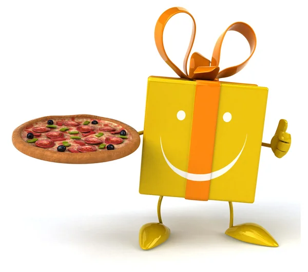 Fun gift with pizza — Stock Photo, Image