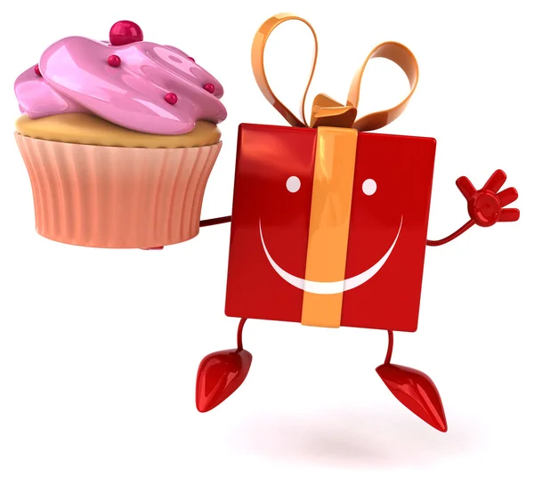 Kul present med cupcake — Stockfoto