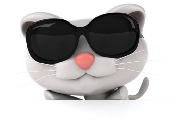 eğlenceli bir karikatür kedi