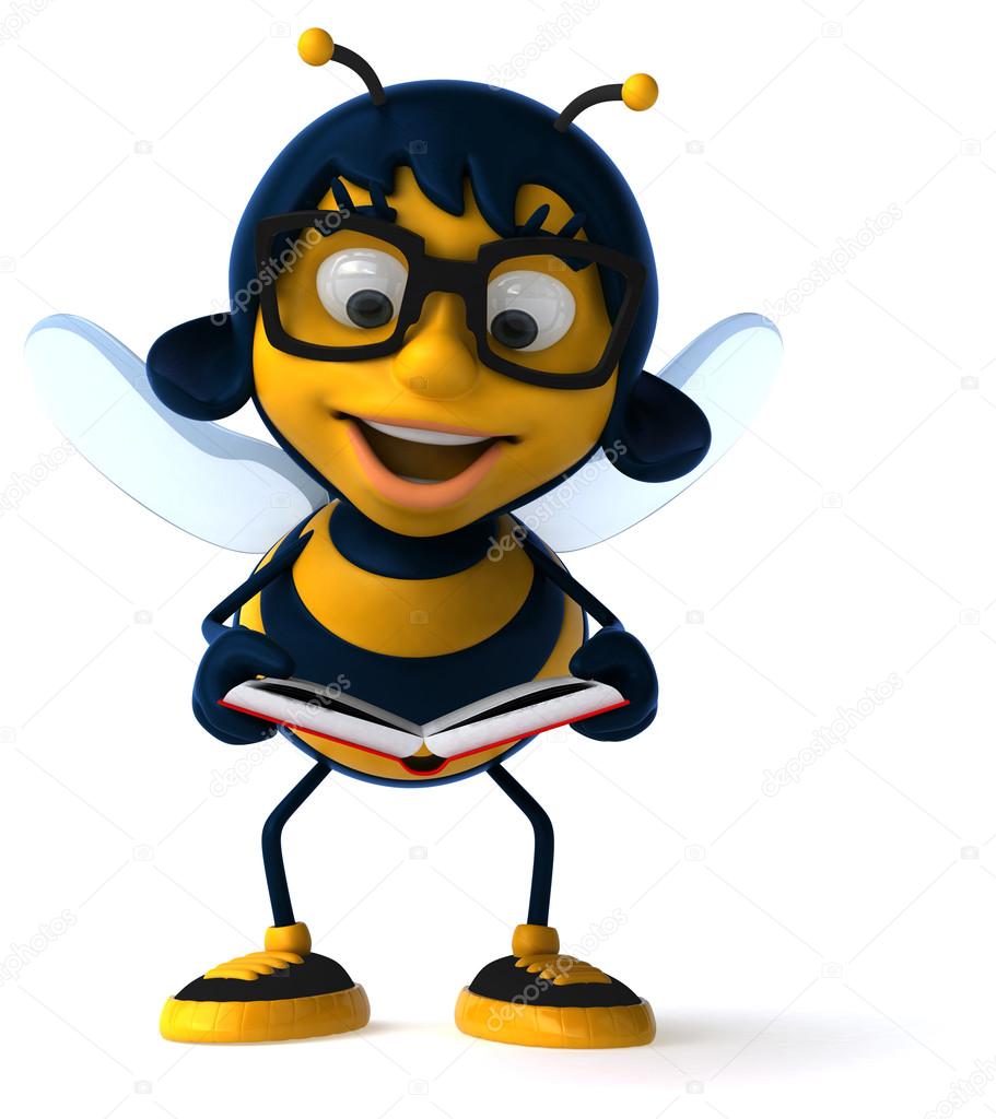 Fun bee with book