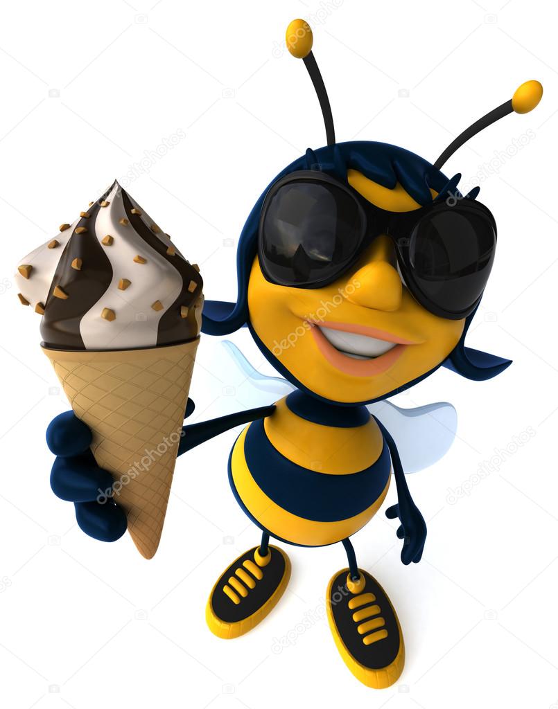 Fun bee with ice cream