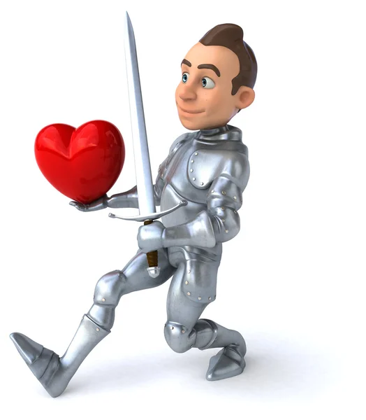 Fun knight with heart — Stock Photo, Image