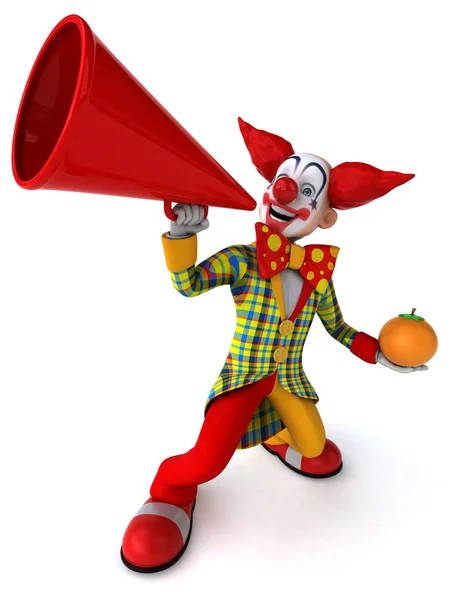 Clown divertente con arancione — Foto Stock