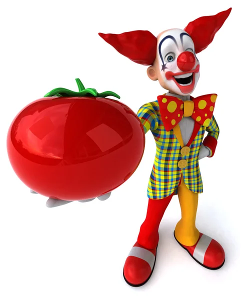 Rolig clown med tomat — Stockfoto