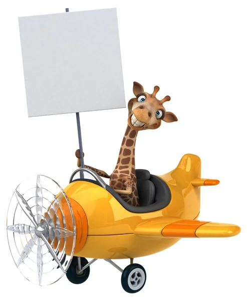 Żyrafa zabawy w samolocie — Zdjęcie stockowe