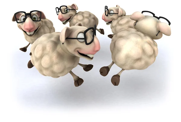 Zábavné kreslené ovce — Stock fotografie