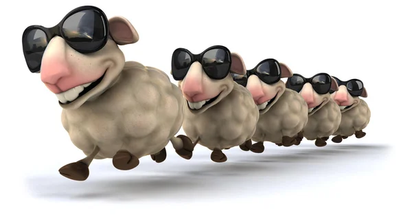 Fun cartoon sheep — Stock Photo, Image