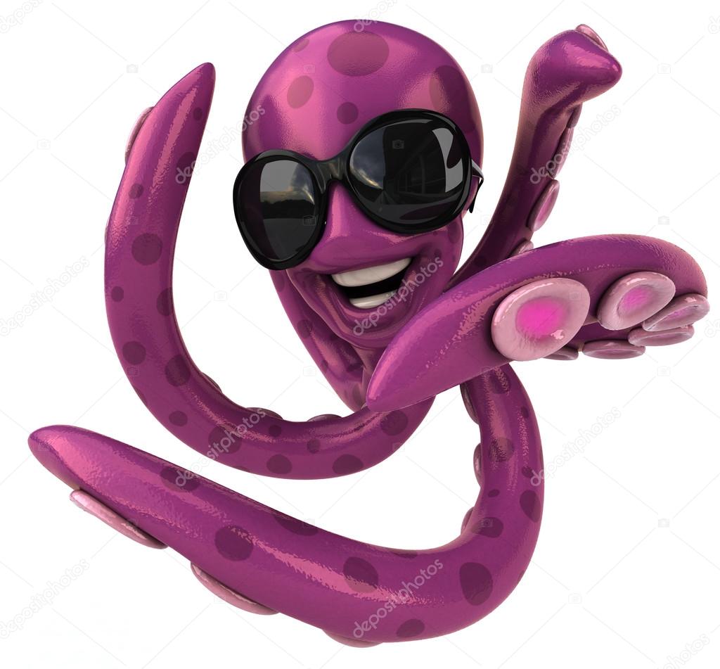 Fun octopus in sunglasses