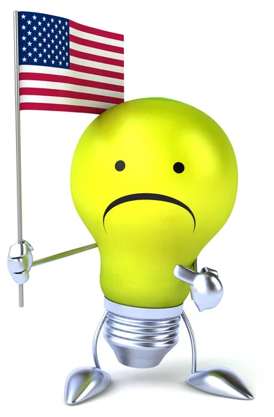 Fun light bulb with flag — Stock Photo, Image