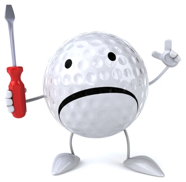 Fun cartoon Golf ball — Stock Photo, Image