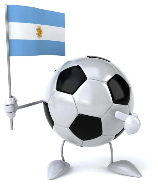 Футбольный мяч с флагом — стоковое фото