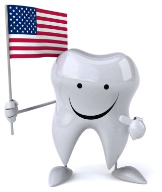 çizgi film diş bayrak ile