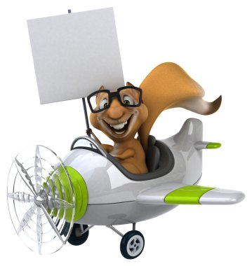 Bir düzlemde eğlenceli sincap