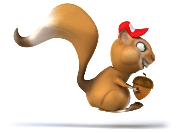 Divertido desenho animado pequeno esquilo — Fotografia de Stock