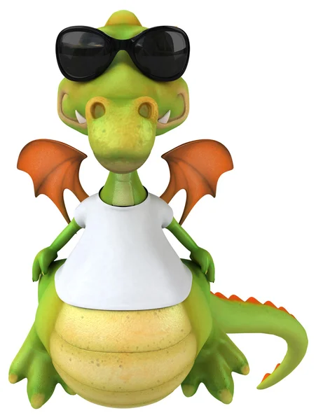 Dragon with a white t shirt — Stock Photo, Image
