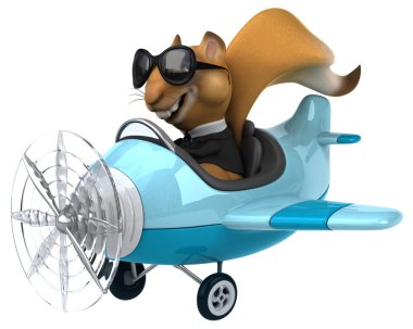 Bir düzlemde eğlenceli sincap