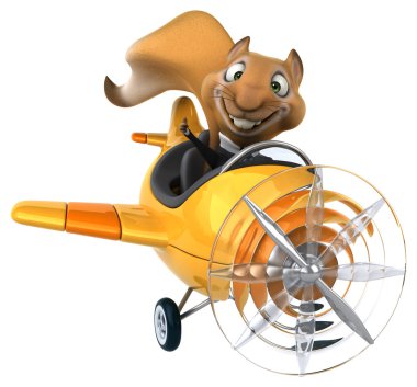 Bir düzlemde eğlenceli sincap