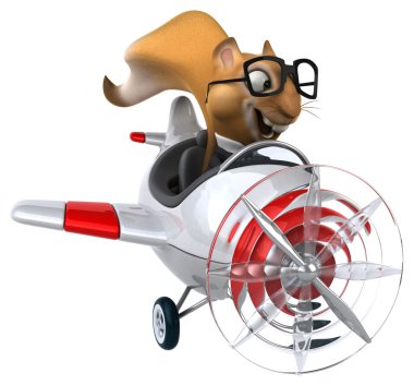 Bir düzlemde eğlenceli sincap