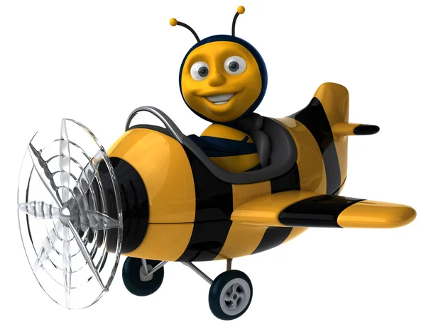 평면에서 재미 있는 꿀벌 — 스톡 사진
