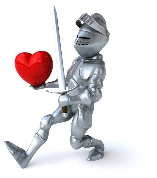 Leuke ridder met hart — Stockfoto