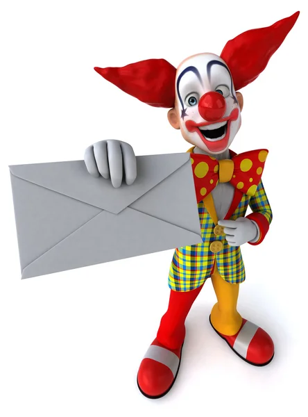 Spaßclown mit Brief — Stockfoto