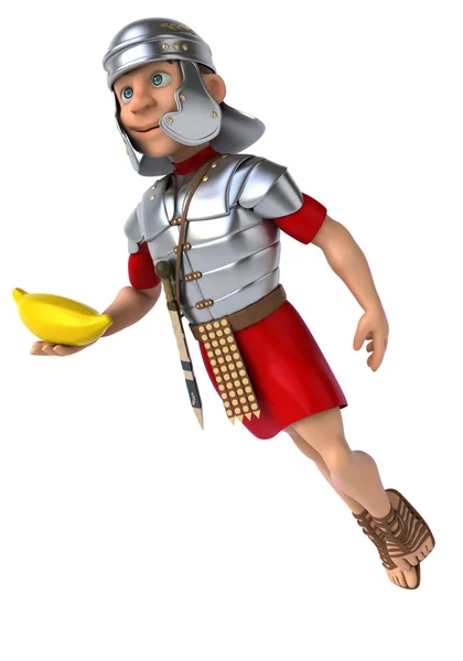 Římský voják s banánem — Stock fotografie
