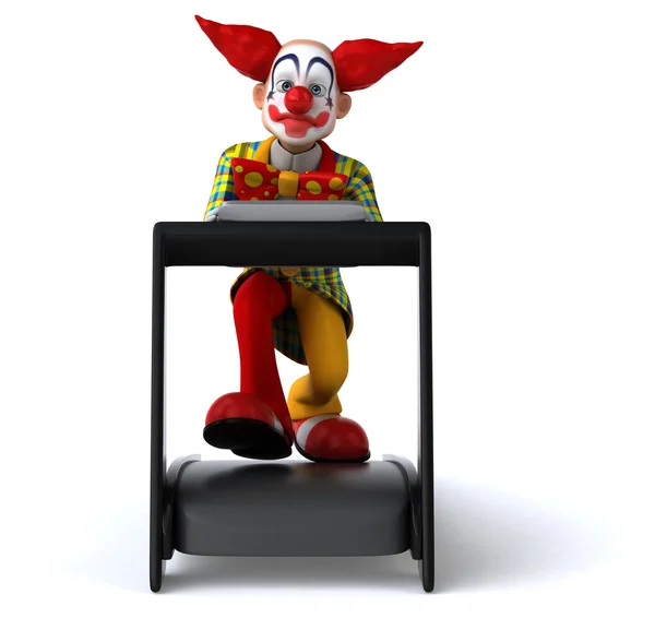 Leuk clown op loopband — Stockfoto