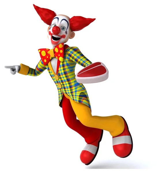 Fun clown with steak — Stock Photo, Image