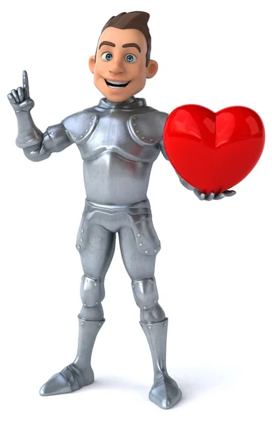 Fun knight with heart — Stock Photo, Image