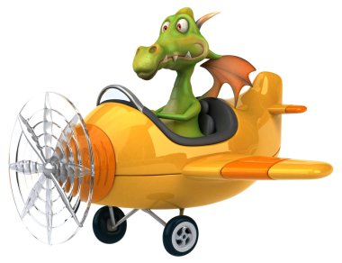 Bir düzlemde eğlenceli ejderha