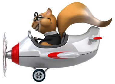 Bir düzlemde eğlenceli sincap