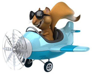 Bir düzlemde eğlenceli sincap