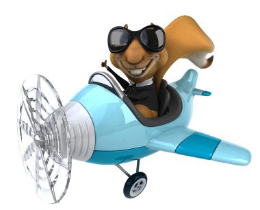 Bir düzlemde eğlenceli sincap