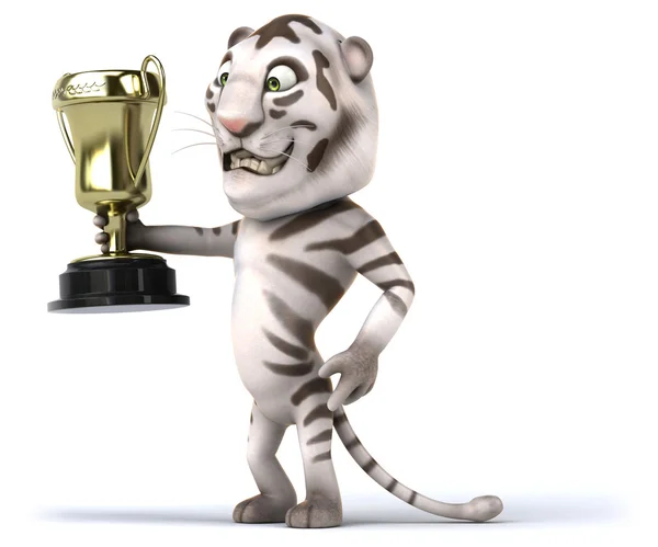 Zábavné tygr s trofejí — Stock fotografie