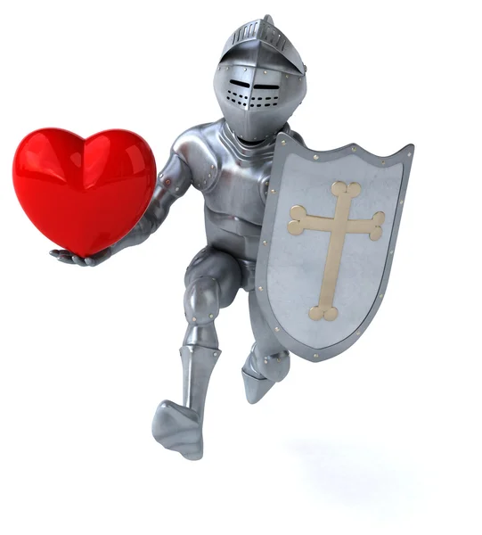 Fun knight with heart — Stock Photo, Image