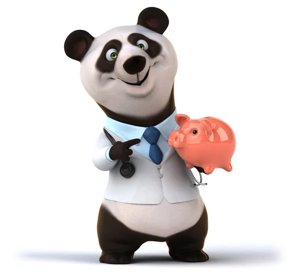 Kul panda med spargris — Stockfoto