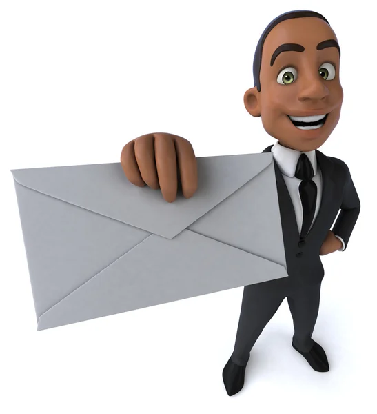 Homme d'affaires amusant avec lettre — Photo