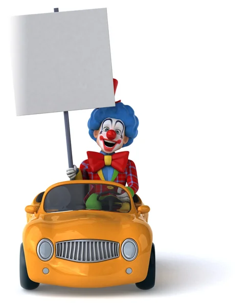 Divertente clown cartone animato — Foto Stock