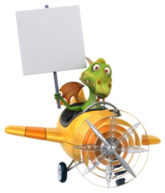 Uçakta uçan eğlenceli ejderha