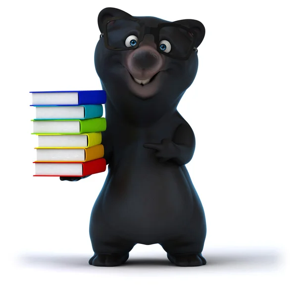 Divertido oso con libros — Foto de Stock