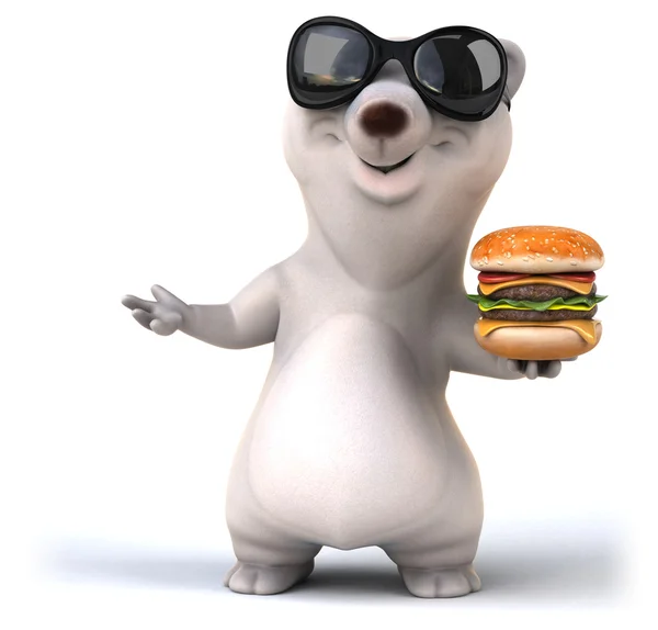 Zabawy bear smaczny Hamburger — Zdjęcie stockowe