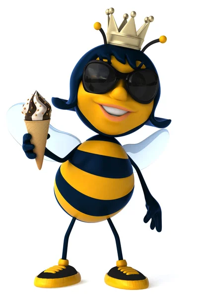 冰激淋的有趣蜜蜂 — 图库照片