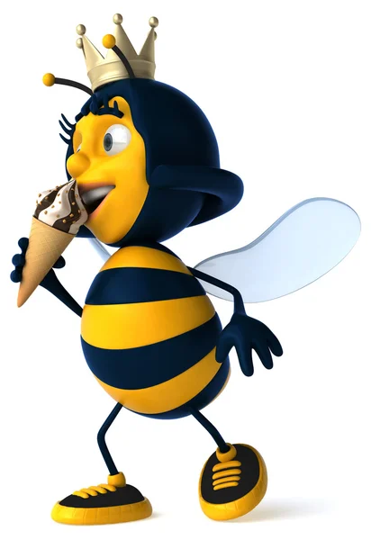 Fun bee with ice cream — Stock Photo, Image