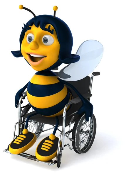 Fun bee sitting on wheelchair — Stock Photo, Image