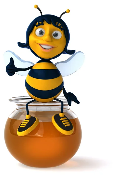 Spaßbiene mit Honig — Stockfoto