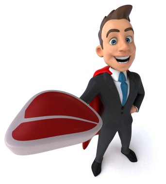 Biftek ile eğlenceli iş adamı