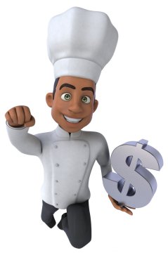 Dolar işareti olan eğlenceli Şef
