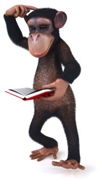 Kitap ile eğlenceli maymun