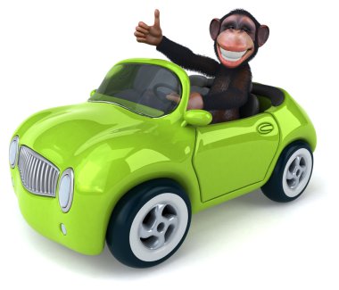 Eğlenceli maymun başparmak gösterilmesini