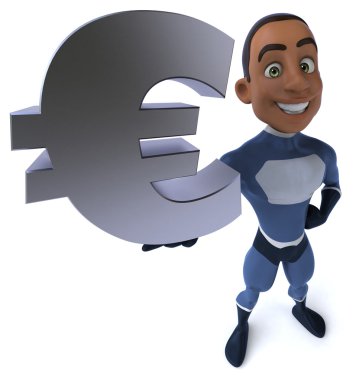 süper kahraman euro simgesi ile eğlenceli